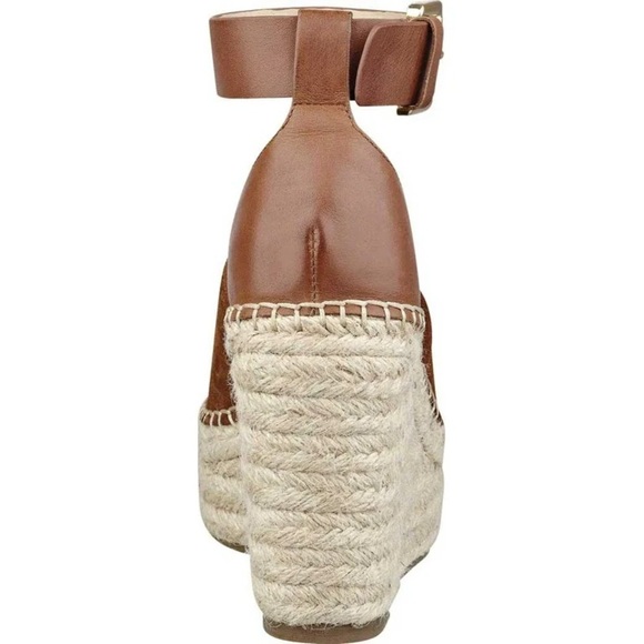 🔥Marc Fisher | Women's brown suede upper, leather heel wedge espadrille size 11 - Picture 4 of 16